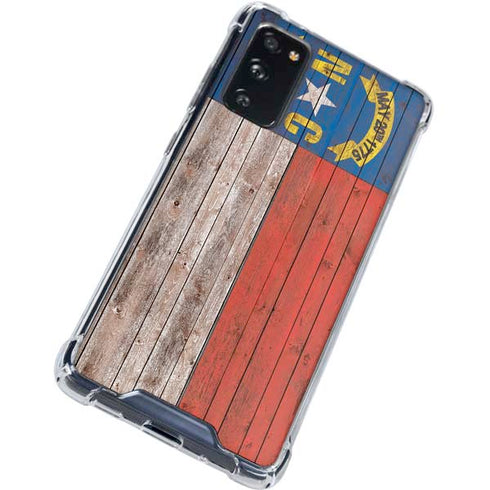North Carolina Flag Dark Wood Galaxy S20 FE Clear Case